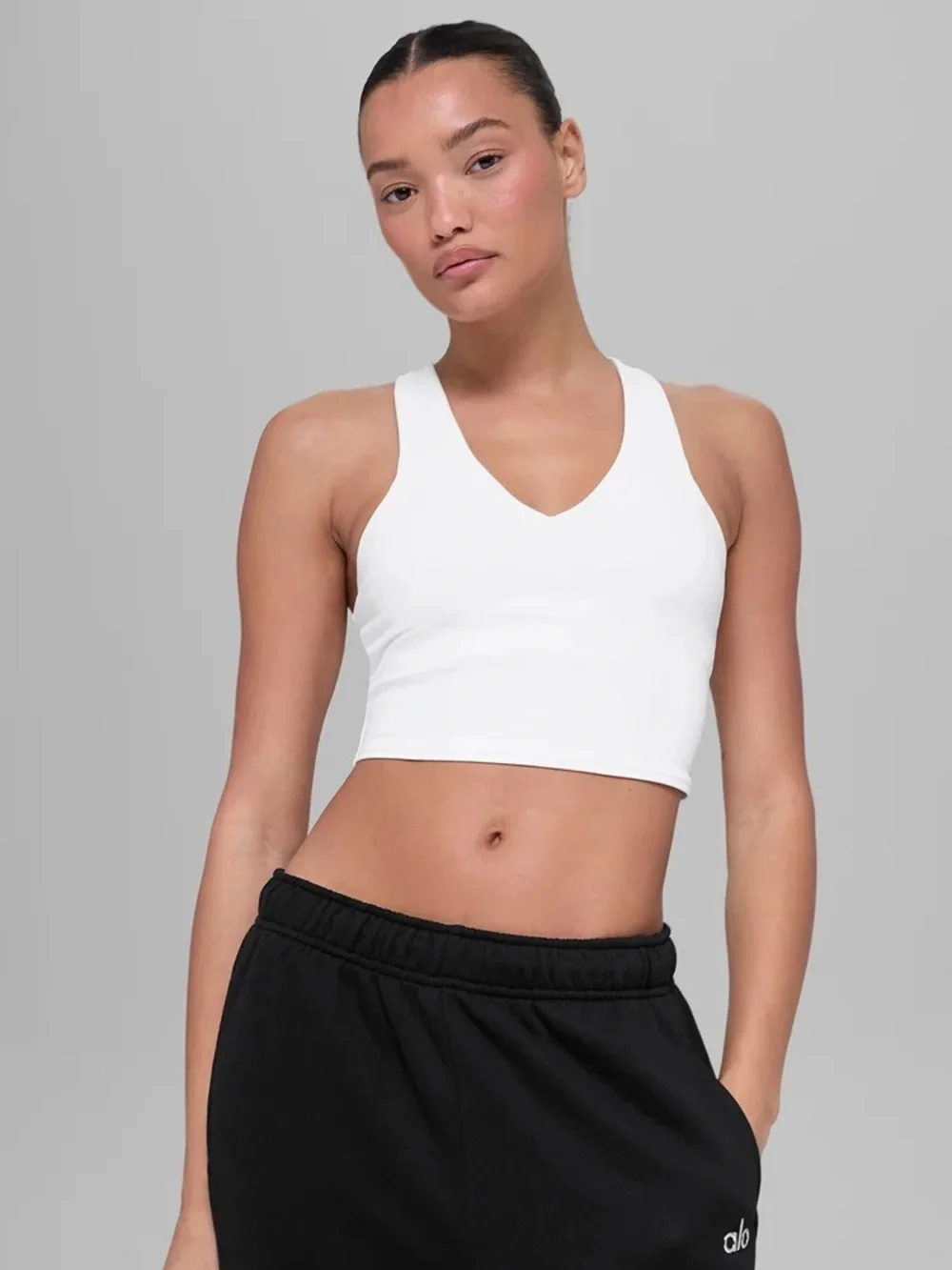 ALO Airbrush Real Bra Tank (White, Size S)